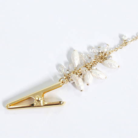 RICE PEARL CLIP S WHITE S